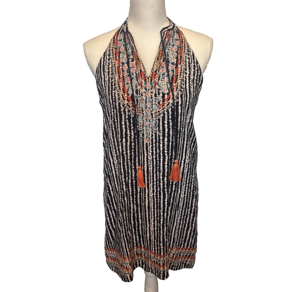 THML Faye Embroidered Sleeveless Dress Small Boho Coastal Cowgirl